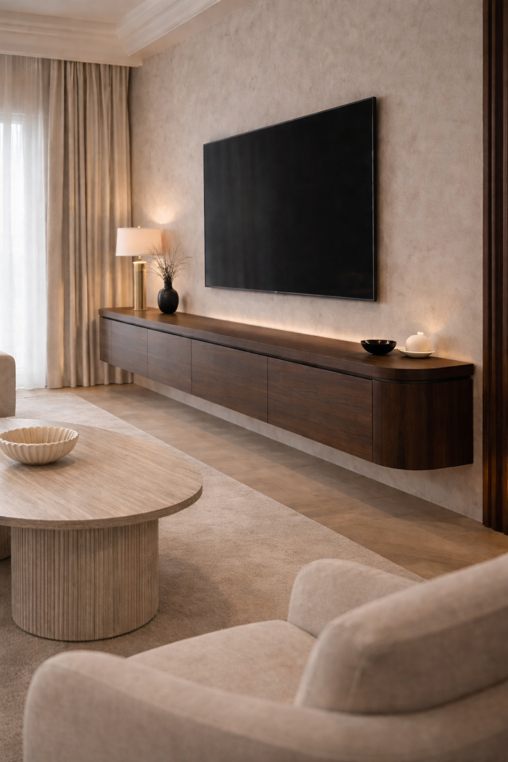 (Pre-order) Japandi Tv meubel Walnoot