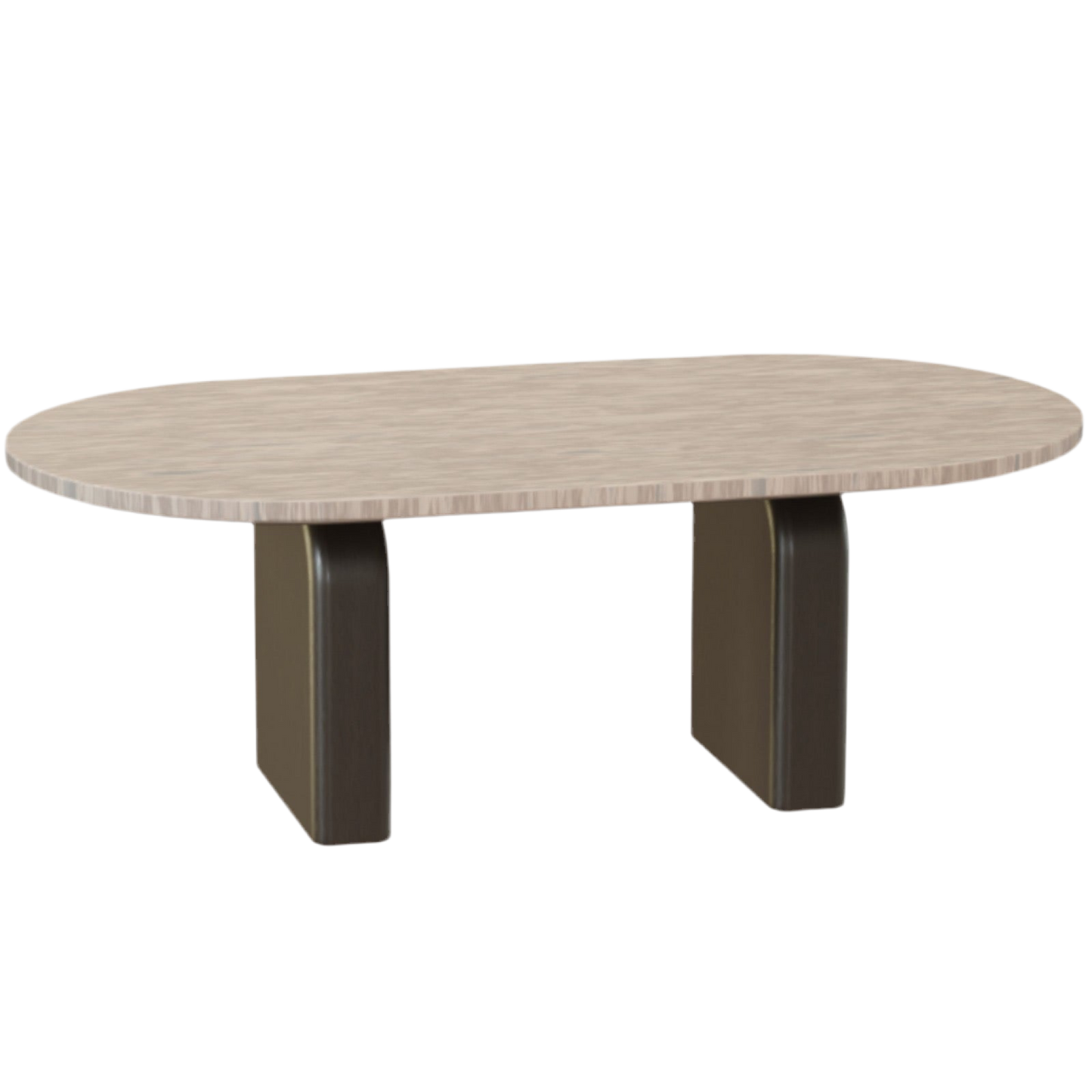 Salontafel Tresi – Organisch Japandi Design met Travertin Look & Walnoot Hout