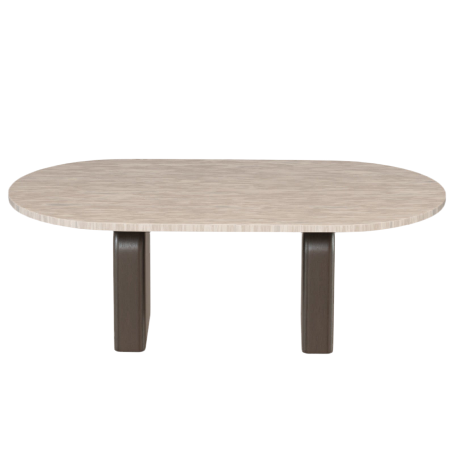 Salontafel Tresi – Organisch Japandi Design met Travertin Look & Walnoot Hout