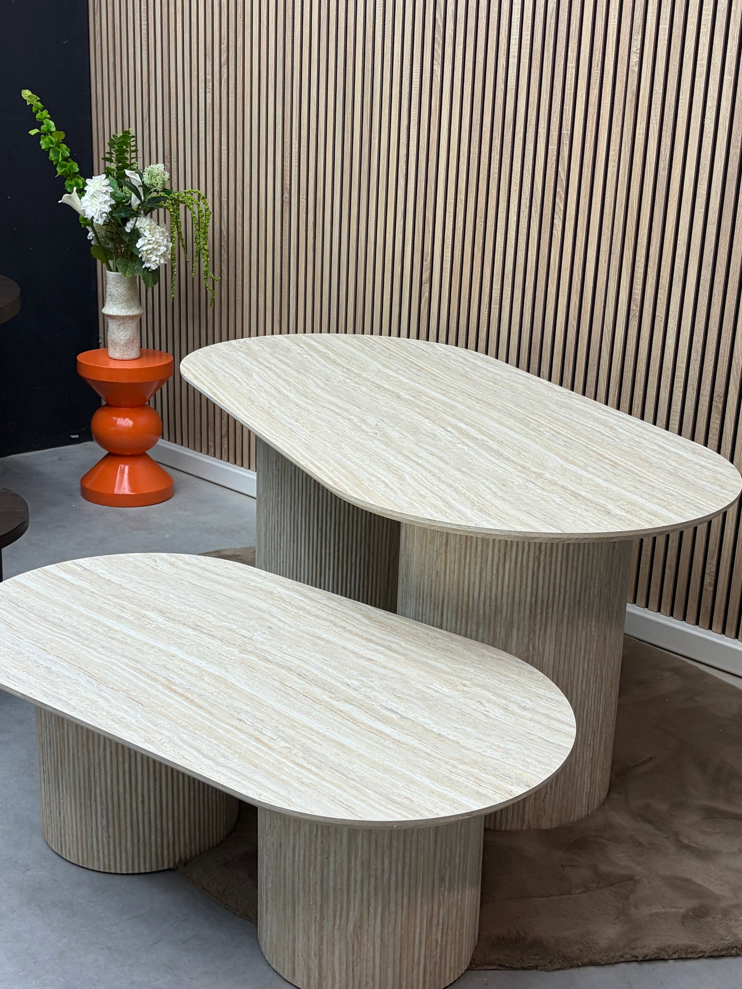 Eettafel Umi - Luxe Japandi Design Met Travertine Look