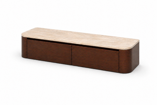 (Pre-order) Gangkast/ Kaptafel Walnoot&Travertine 100cm