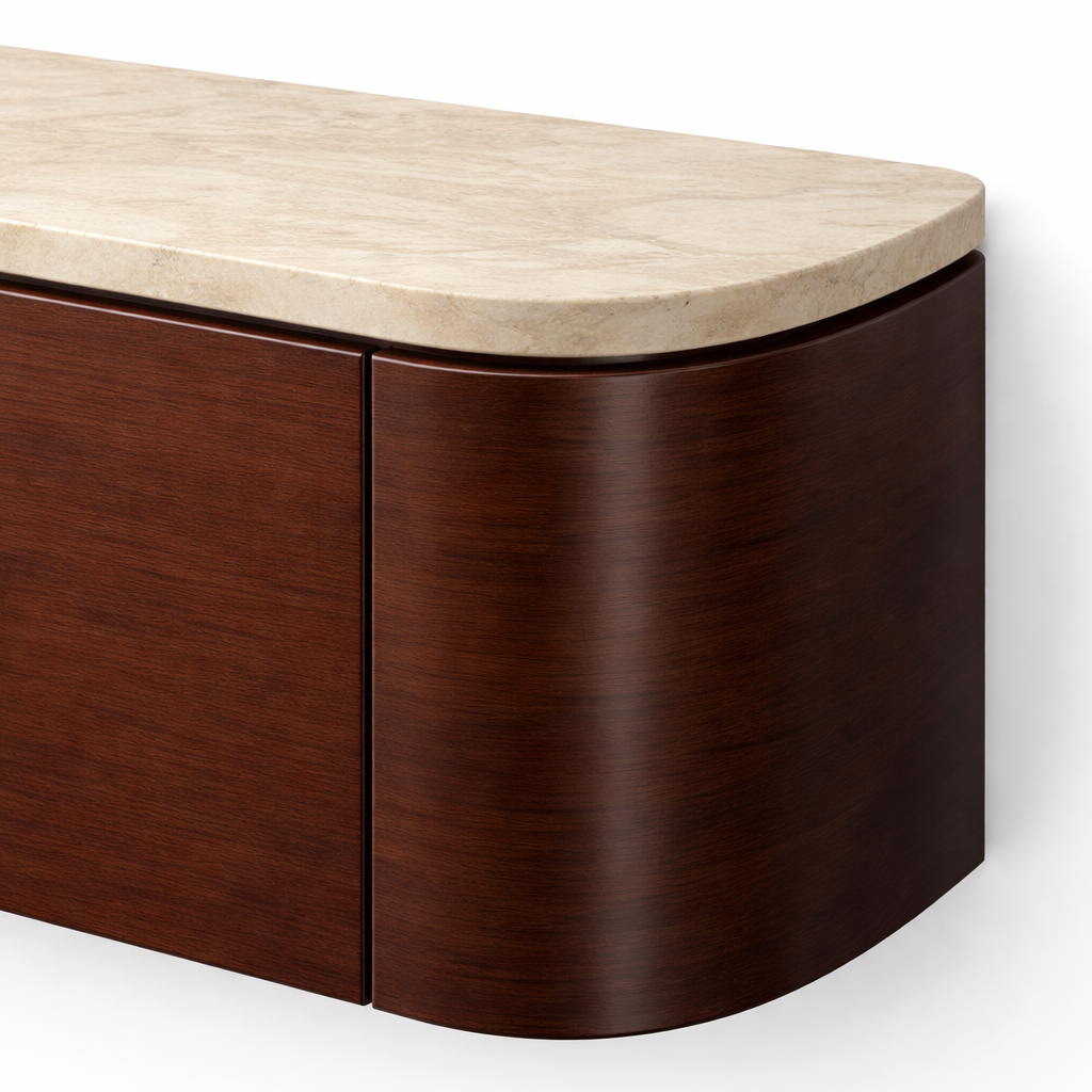 (Pre-order) Tv meubel Walnoot & Travertine