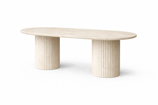(Pre-order) Eettafel Umi - Luxe Japandi Design Met Travertine Look