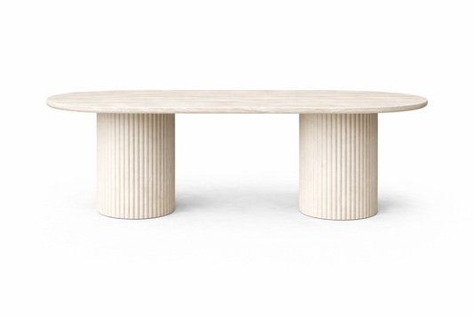 (Pre-order) Eettafel Umi - Luxe Japandi Design Met Travertine Look