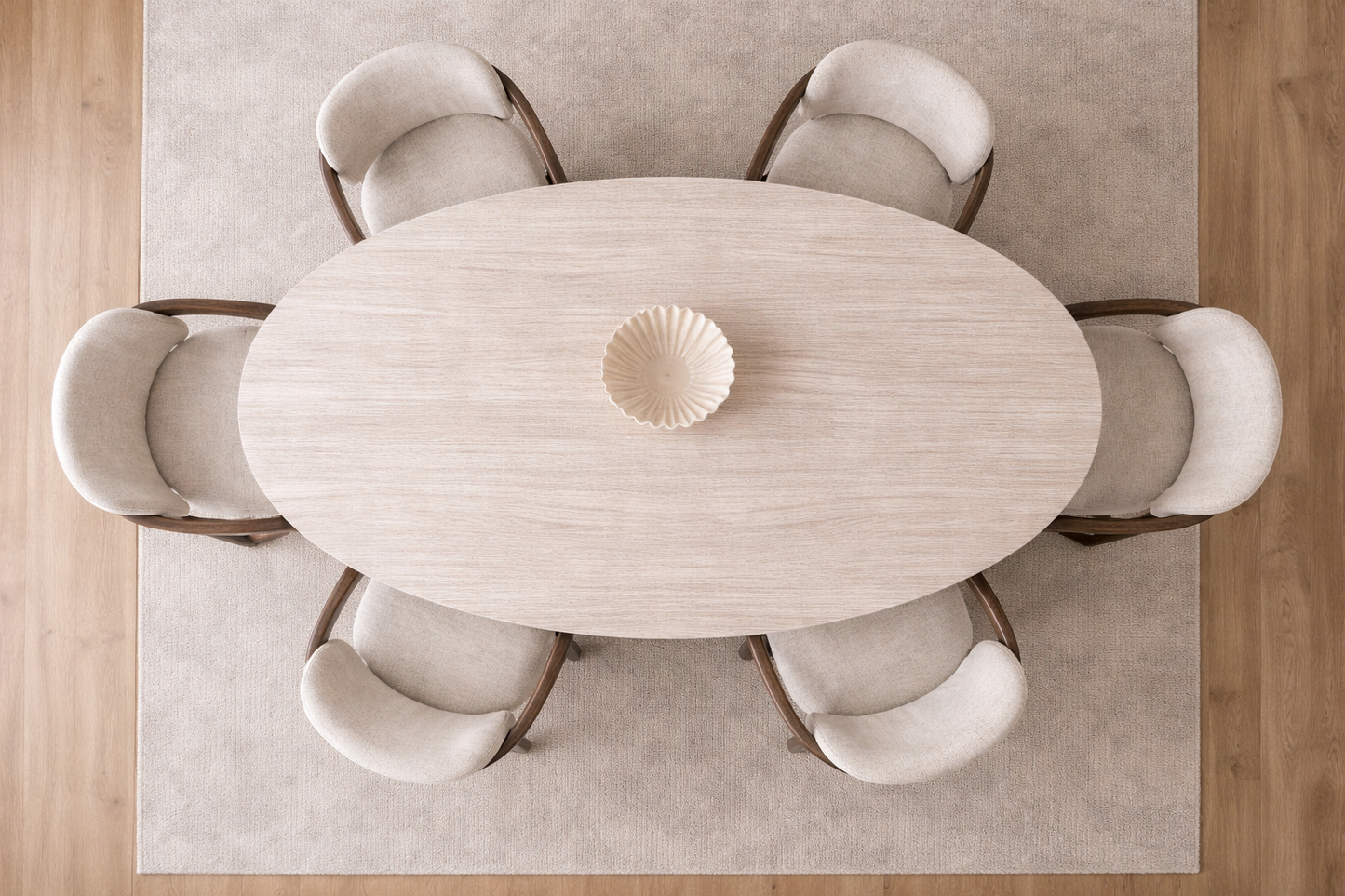 (Pre-order) Eettafel Umi - Luxe Japandi Design Met Travertine Look